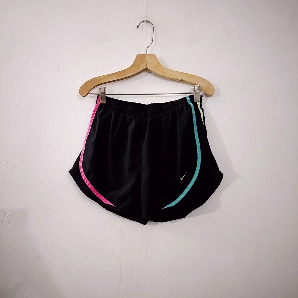 Nike Dri Fit Shorts Neon Stripe Black Athletic Wear